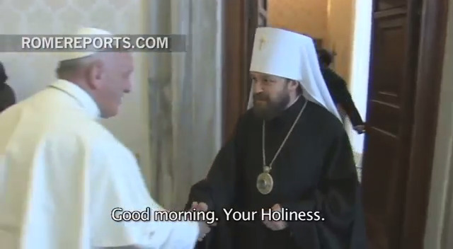 Pope Francis met with Metropolitan Hilarion of the Russian Orthodox Church's Department of External Church Relations