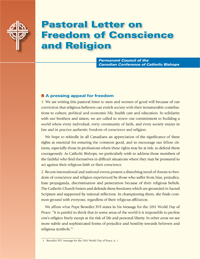 Pastoral letter on freedom of conscience and religion (Canadian Conference of Catholic Bishops, 2012)