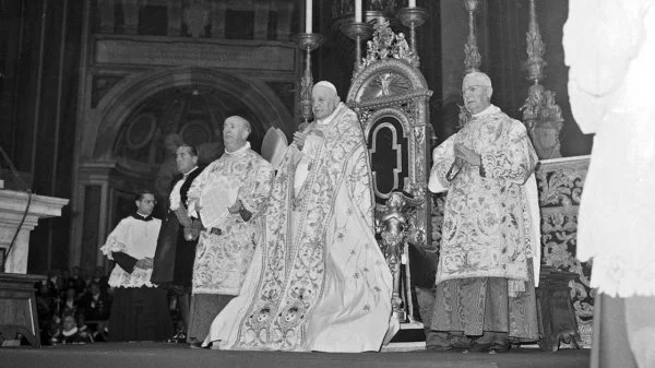 Pope John XXIII at the opening session of the Second Vatican Council
