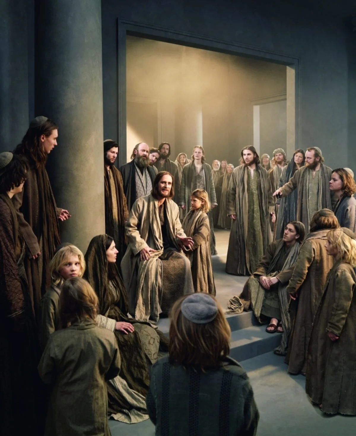 A scene set in Bethany at the Oberammergau Passion Play in Germany
