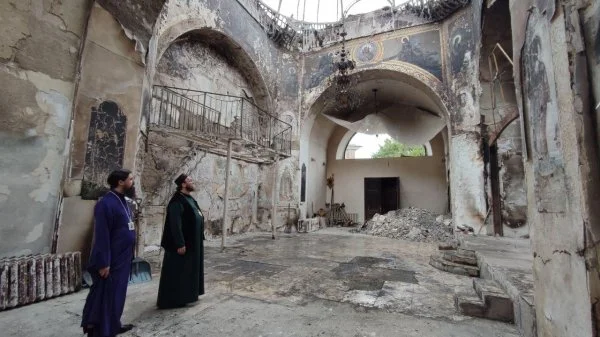 Second St. Mitrofanov Church in Lysychansk, in Luhansk region of Ukraine, damaged by Russian missile strikes