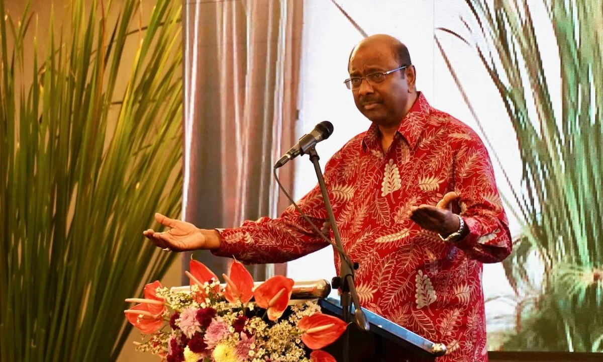 Rev. Prof. Dr Jerry Pillay, WCC general secretary, speaks to the Commission on Faith and Order meeting in Indonesia