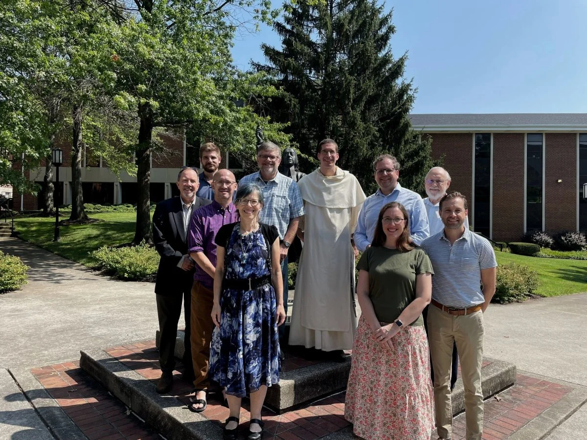 Participants in a Catholic-evangelical dialogue are pictured in an undated photo. They are Ben Homan, Jonathan Ciraulo, Dawn Eden Goldstein, Craig Higgins, Dominican Father Ignatius Schweitzer, Alexei Laushkin, Miranda Cruz, Howard Snyder and Nathan Smith. On Aug. 28, the group released a one-page document, 'The Gift of Being Christian Together: An Ecumenical Statement of Fidelity and Recognition,' which identifies areas of common ground among the two largest Christian groups in the world.