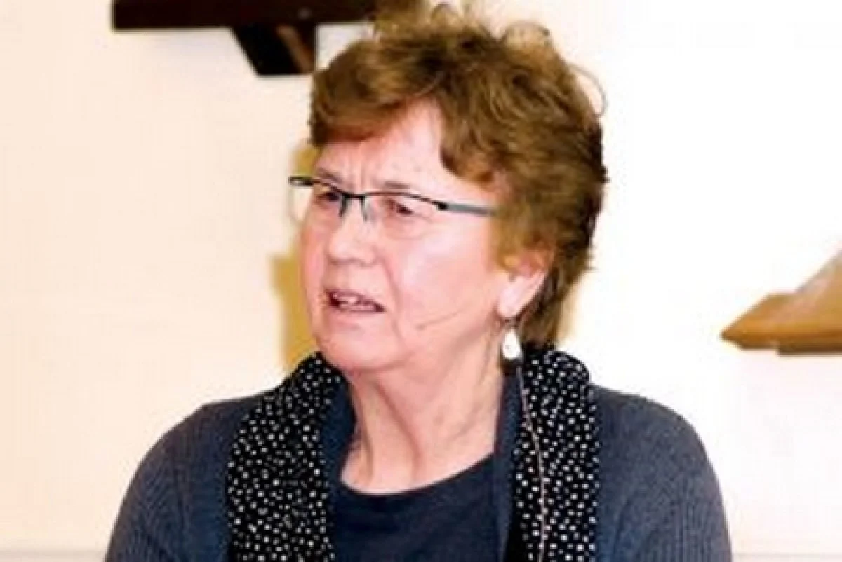 Sister Lucy Thorson snd, speaking at Scarboro Missions for World Interfaith Harmony Week
