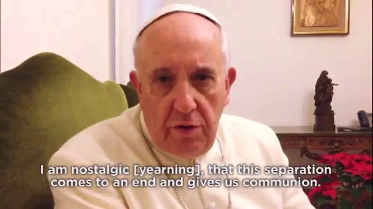 Screen grab of Pope Francis' video greeting to a Kenneth Copeland Ministries leadership conference