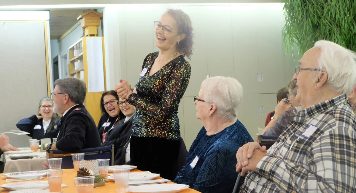 Rev. Dr. Sandra Beardsall shares memories during the 40th anniversary celebration of the Prairie Centre for Ecumenism