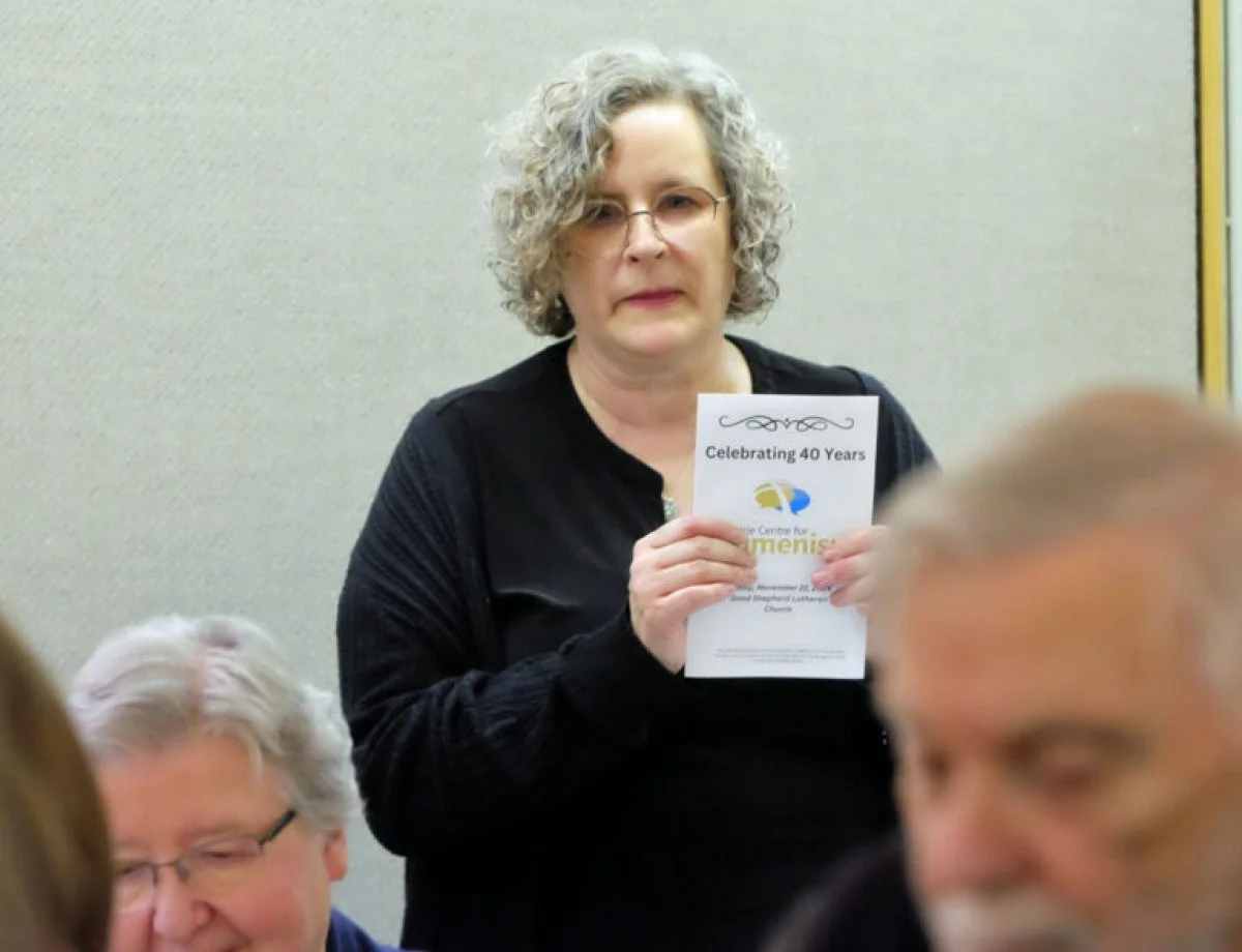 Cathryn Wood, Director of the Prairie Centre for Ecumenism, led a program and prayer service as part of a 40th anniversary celebration