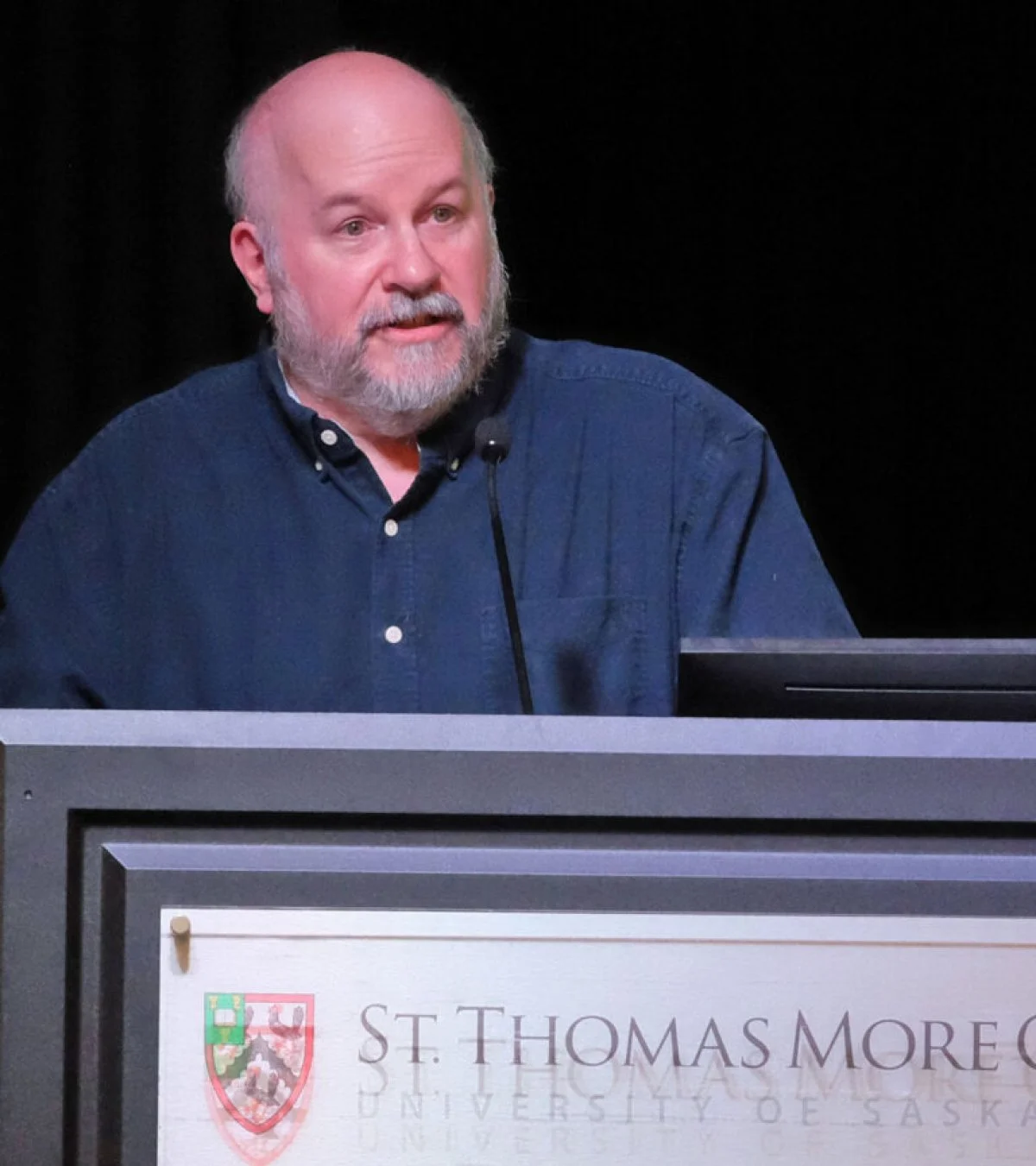 Nicholas Jesson, ecumenical and interfaith officer for the Archdiocese of Regina, introduced the De Margerie speaker, Rev. Dr. Sandra Beardsall