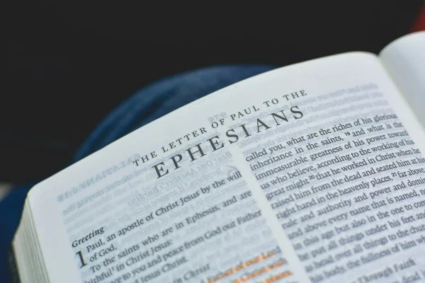 A photo of the first page of The letter of Paul to the Ephesians