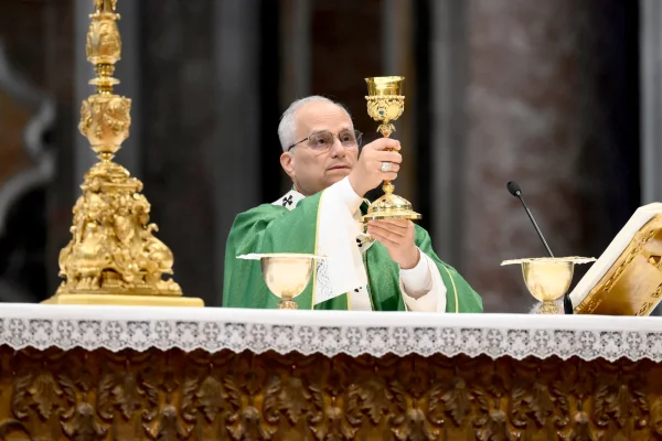 Pope Leo XIV celebrates Mass in St. Peter's with participants in the Jubilee of Synodal Teams