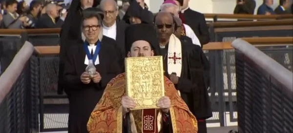 The procession during the ecumenical prayers at the site of the First Council of Nicaea in modern-day Iznik, Türkiye