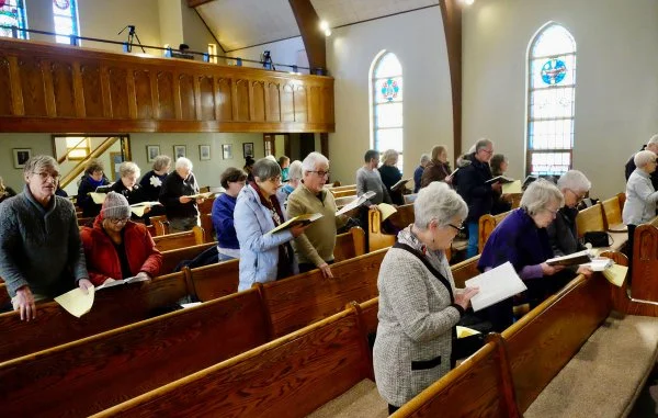 The congregation at the closing service of the Week of Prayer for Christian Unity, held at St. Andrew's Presbyterian Church in Saskatoon
