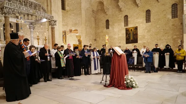 Church leaders from all the Christian communities in Italy gather for worship in Bari Cathedral during a two-day ecumenical symposium titled ‘The Italian way of dialogue’