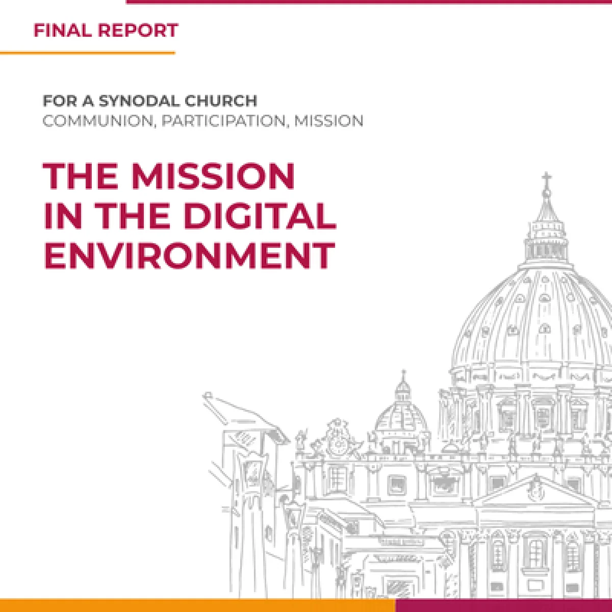<a href='https://ecumenism.net/2026/03/the-mission-in-the-digital-environment' target='_blank'>The Final Report of Study Group 3 on The Mission in the Digital Environment.</a> This was one of 10 study groups initiated by Pope Francis at the request of the October 2023 session of the Synod of Bishops. Pope Leo XIV has ordered the publication of each of these reports to assist with the continuing implementation of the Synod's Final Document (October 2024)