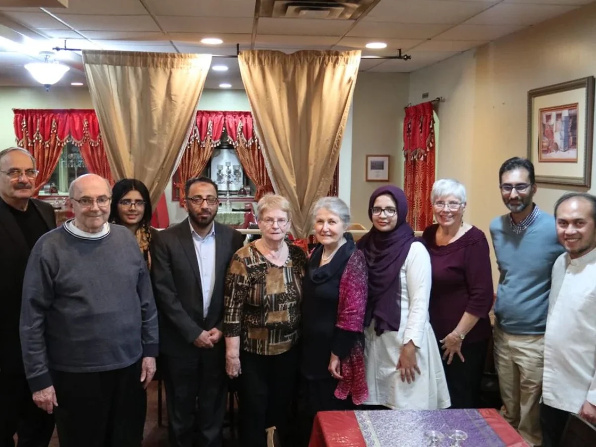Participants in a local Christian-Muslim conversation group (left to right): Art Battiste, Bernard de Margerie, Asma Ahsan, Irfan Mir, Carol Pek, Angeline Battiste, Saba Ahsan, Margot Taylor, Abdullah Patel, and Fachrizal Halim.