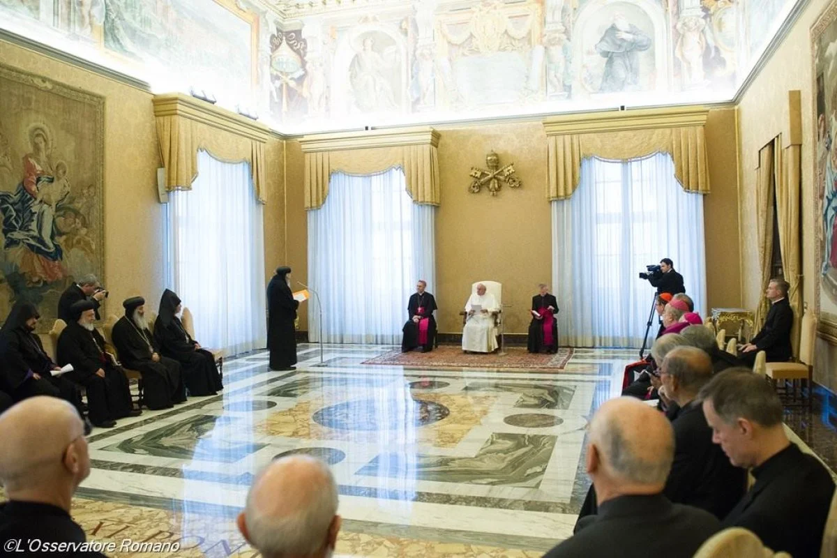 Members of the Joint International Commission for Theological Dialogue between the Catholic Church and the Oriental Orthodox Churches visited Pope Francis on Friday, January 30
