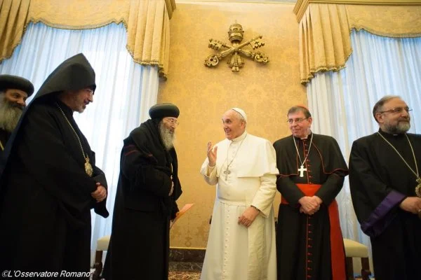 Members of the Joint International Commission for Theological Dialogue between the Catholic Church and the Oriental Orthodox Churches visited Pope Francis on Friday, January 30