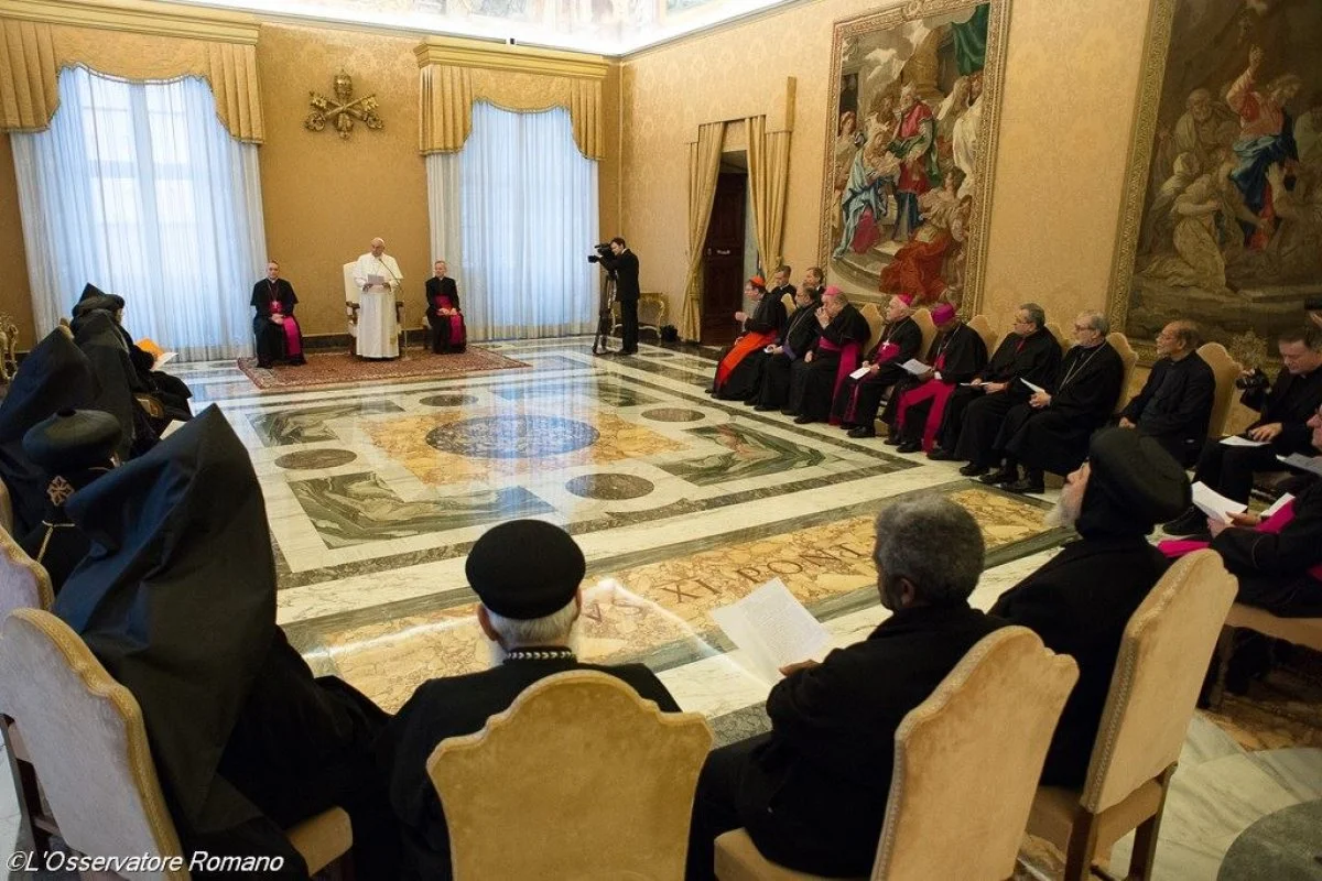 Members of the Joint International Commission for Theological Dialogue between the Catholic Church and the Oriental Orthodox Churches visited Pope Francis on Friday, January 30