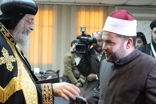 The first meeting of Imam-Priest Exchange for 2014. ‘Together for a New Egypt: the Imam-Priest Exchange,’ is an interfaith initiative which brought together 30 priests (from different denominations) and 30 imams (selected by Al-Azhar) for four weekends in 2013. As a result of these meetings, the participating imams and priests built friendships and engaged together