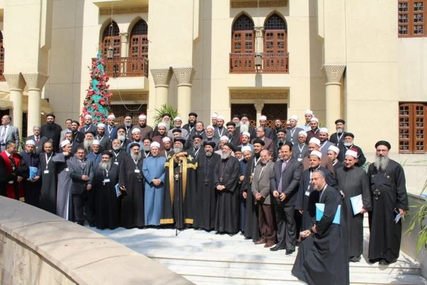 The first meeting of Imam-Priest Exchange for 2014. ‘Together for a New Egypt: the Imam-Priest Exchange,’ is an interfaith initiative which brought together 30 priests (from different denominations) and 30 imams (selected by Al-Azhar) for four weekends in 2013. As a result of these meetings, the participating imams and priests built friendships and engaged together
