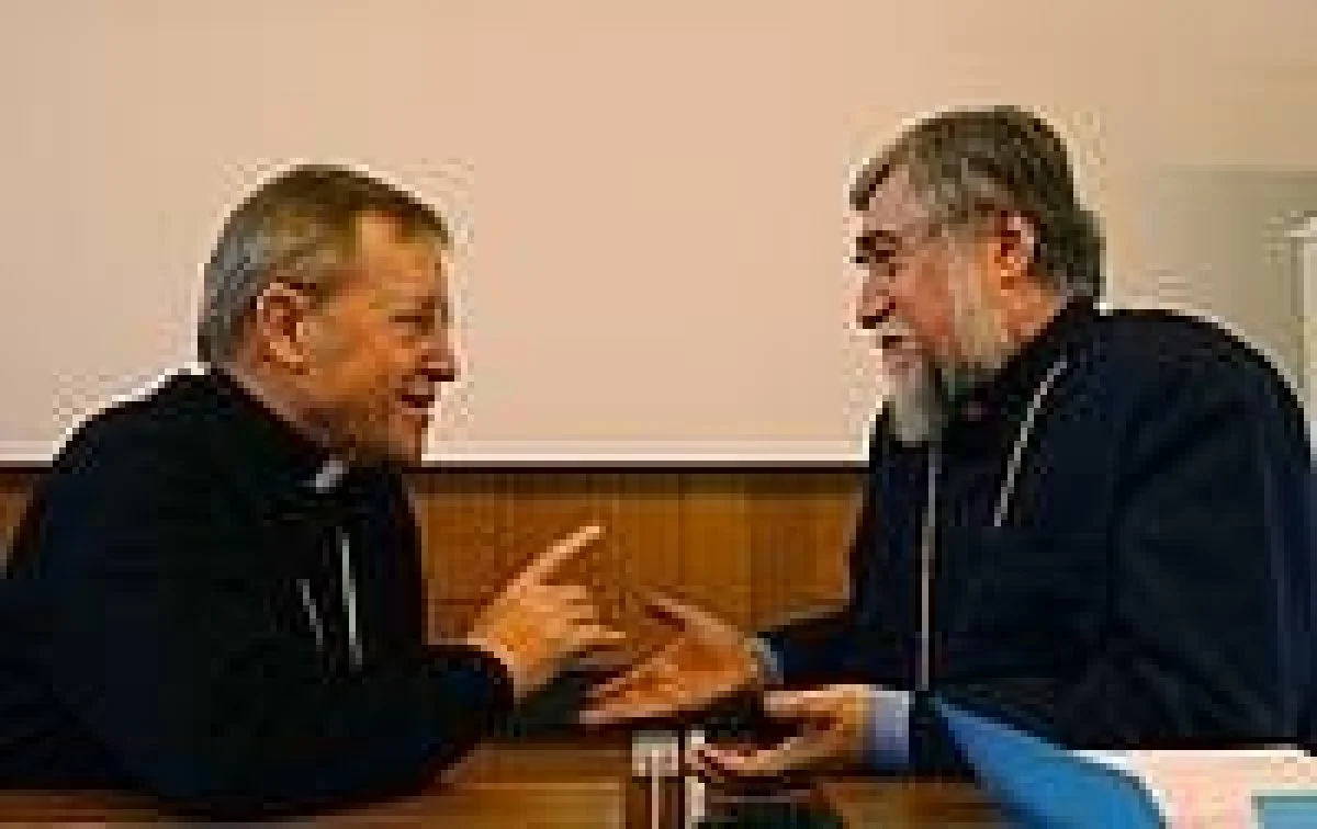 Cardinal Walter Kasper and Catholicos Aram I of Cilicia at the WCC/RCC Joint Working Group