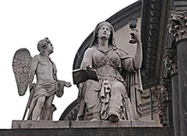 Statues of angels adorn St. Peter's Basilica in Rome