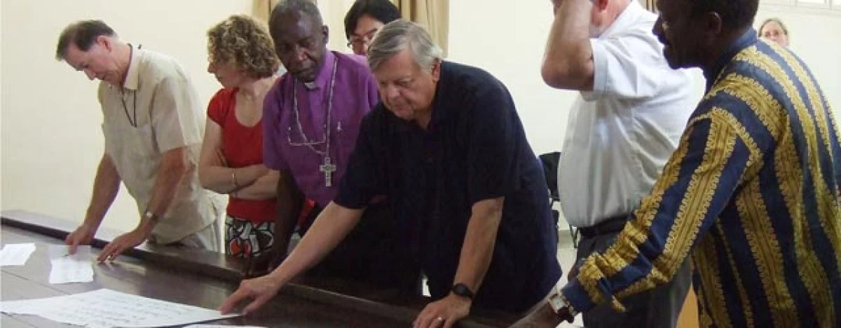 Anglican-Lutheran International Commission members during a drafting session of the commission's report 'To Love and Serve the Lord'