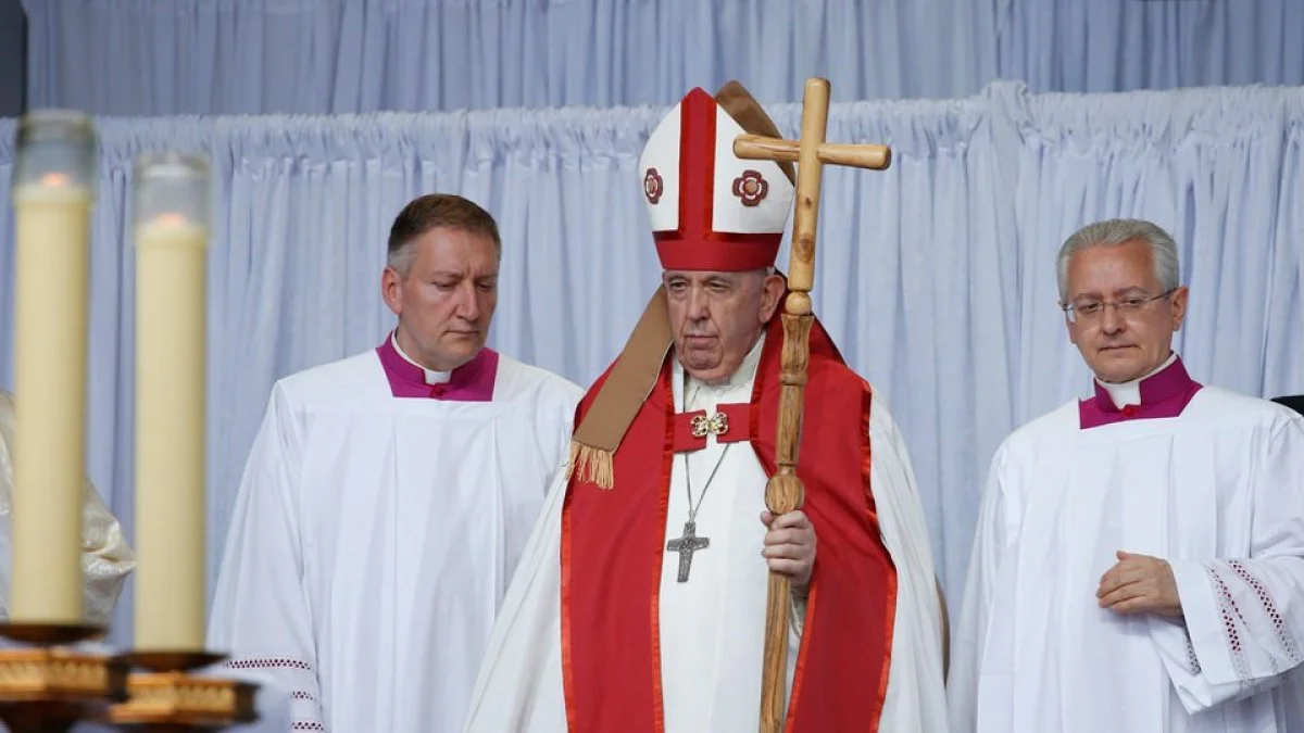 Pope Francis celebrates Mass at Commonwealth Stadium in Edmonton, Alberta