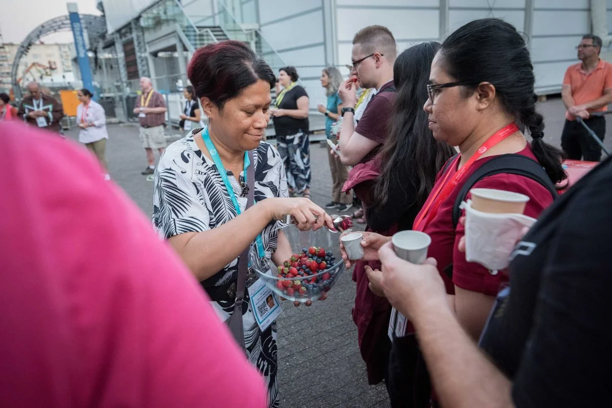 Participants in the WCC's Indigenous Peoples' Pre-Assembly gathered for an informal time of prayer on the first evening of their gathering
