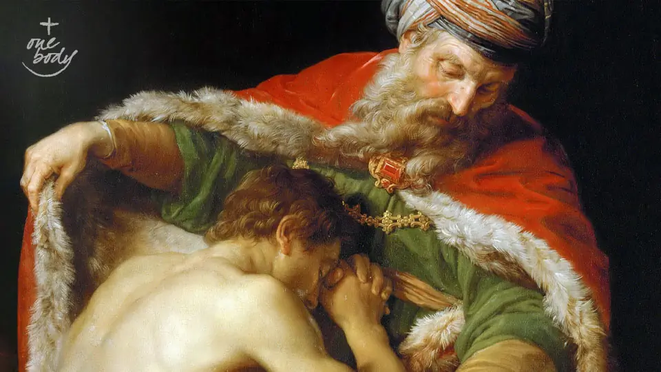 Detail of <i>The Return of the Prodigal Son</i> by Pompeo Batoni