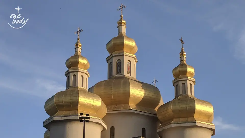 Domes of St. Michael the Archangel Ukrainian Catholic Church in Baltimore, Maryland