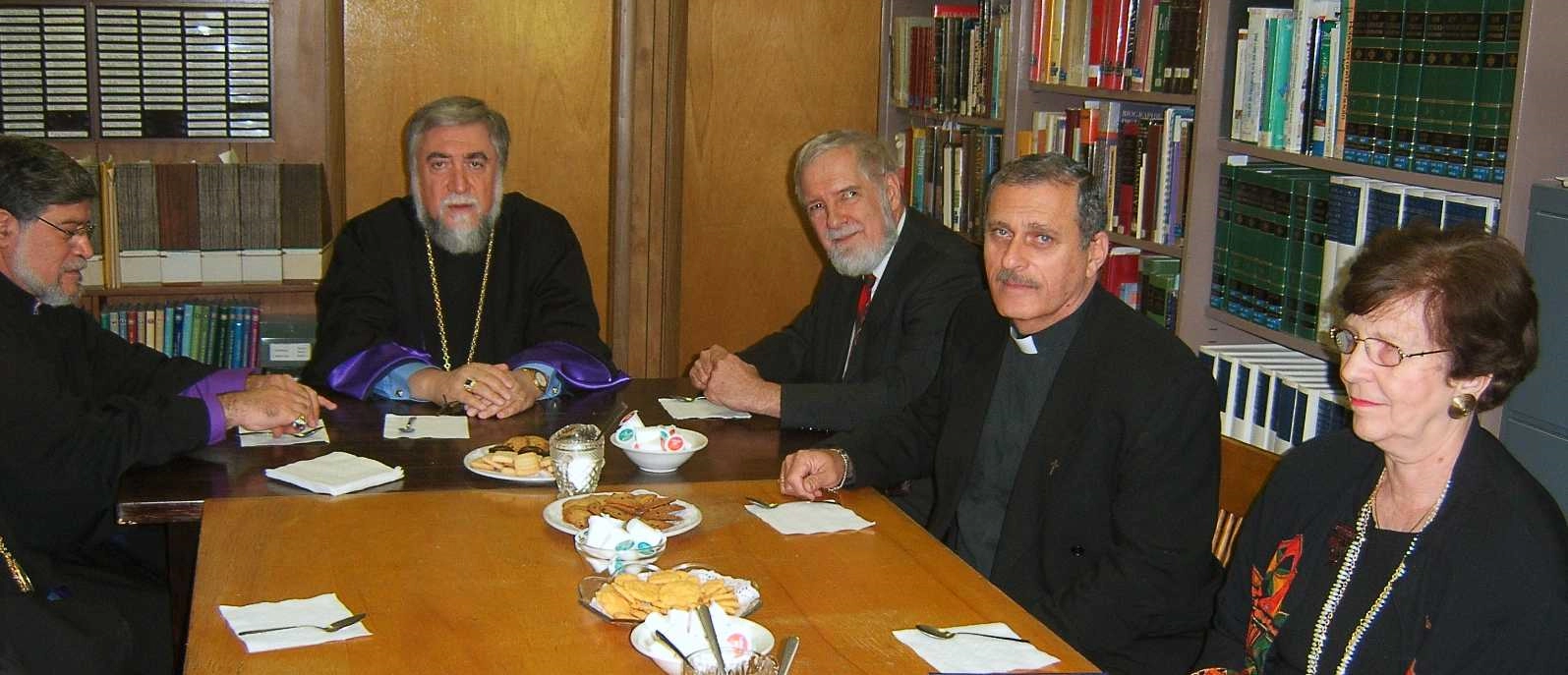 Aram I with the some members of the Board of the Canadian Centre for Ecumenism