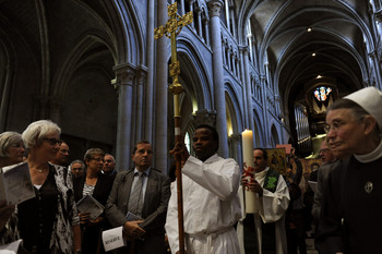 An ecumenical celebration at the cathedral of Lausanne organized by the Council of Christian Churches in Switzerland, the Community of Christian Churches in the canton of Vaud and the World Council of Churches