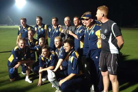 The Archbishop of Canterbury with the triumphant Anglican XI at Kent County Cricket Ground, 19 September 2014