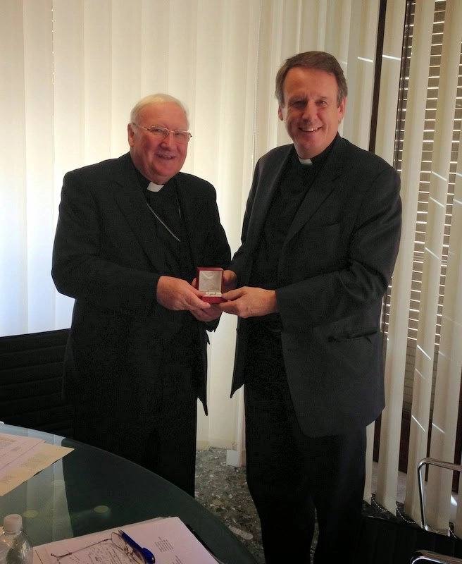 Bishop Farrell presents an episcopal ring to the Bishop-Designate of Limerick and Killaloe, Canon Kenneth Kearon
