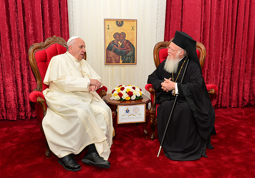 Pope Francis and Ecumenical Patriarch Bartholomew of Constantinople held a private meeting at Little Galilee, the summer residence of the Greek Patriarch of Jerusalem