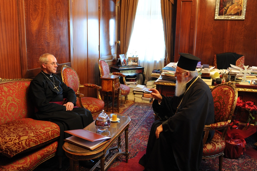 Archbishop of Canterbury Justin Welby meets with Patriarch Bartholomew of Constantinople