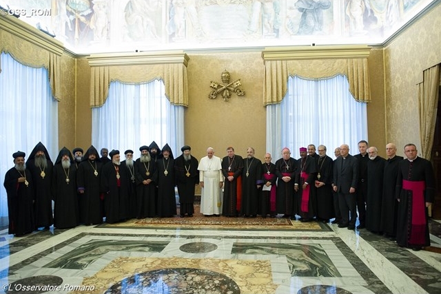 Members of the Joint International Commission for Theological Dialogue between the Catholic Church and the Oriental Orthodox Churches visited Pope Francis on Friday, January 30
