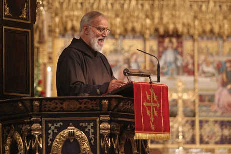 Father Raniero Cantalamessa delivers his sermon in Westminster Abbey during a Eucharist to mark the inauguration of the 10th five-year-term of the Church of England's General Synod
