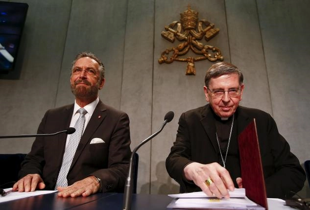 Rabbi David Rosen and Cardinal Kurt Koch attend a news conference at the Vatican to present a major new document which draws the Church further away from the strained relations of the past with Judaism