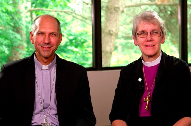 Bishop Donald Bolen and Bishop Linda Nicholls, the Roman Catholic and Anglican co-chairs of the Anglican-Roman Catholic Dialogue of Canada (ARC)