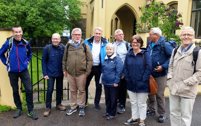 Rev. Knut Refsdal (left) was joined by several national church leaders at the start of the pilgrimage from the Norwegian capital Oslo to Trondheim