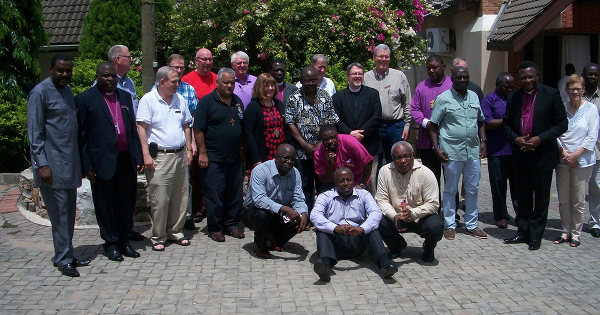 Some of the 24 bishops and support staff pose for a group photo in Accra, Ghana, at the 7th Consultation of Anglican Bishops in Dialogue