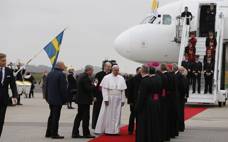 Pope Francis arrives in Sweden for the Commemoration of the 500th Anniversary of the Reformation