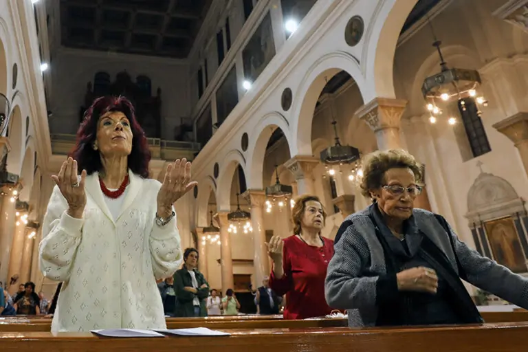 Women pray at St. Joseph's Catholic Church in Cairo. The issue of the role of women in the church came up repeatedly in listening sessions preparing for the Synod of Bishops on synodality