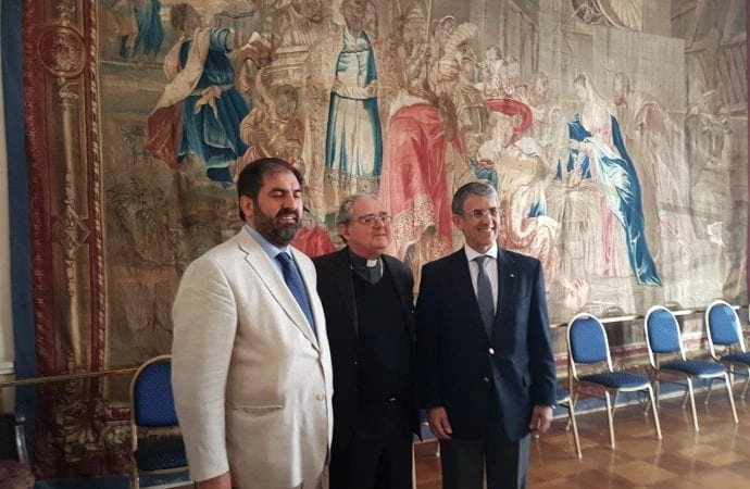 Bishop Oscar Ojea, Anibal Bachir Bakir, and Agustin Zbar, three religious leaders from Argentina who signed a declaration in favor of dialogue and condemning the use of religion to justify violence