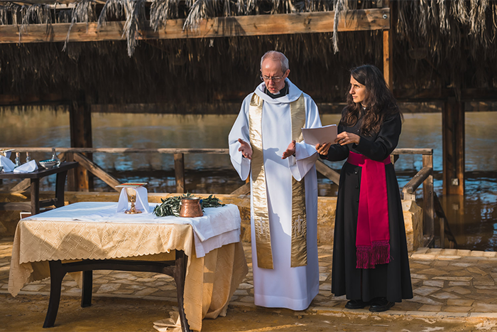 A new Communion-wide Eucharistic liturgy prepared by the Task Group was used for the first time during a service for Primates on the shores of the River Jordan. Photo: Alex Baker/ACNS