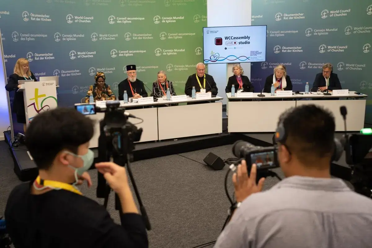 The opening press conference for the World Council of Churches 11th Assembly in Karlsruhe, Germany