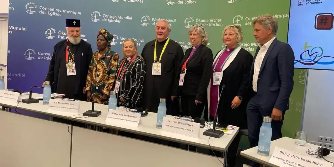 The opening press conference for the World Council of Churches 11th Assembly in Karlsruhe, Germany