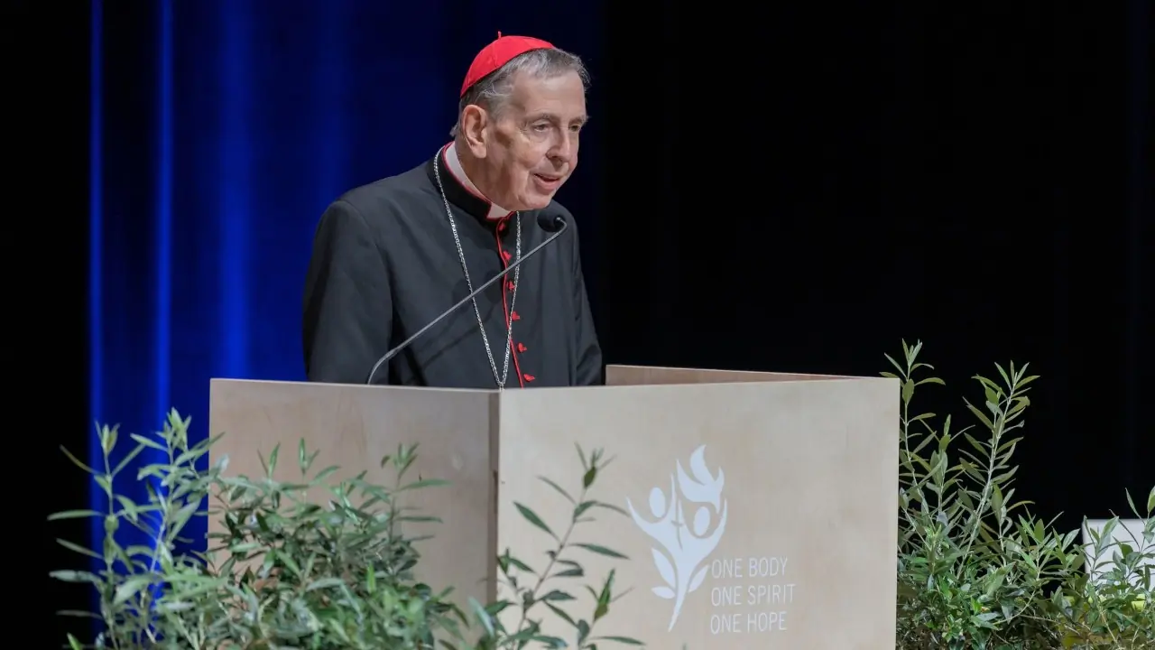 Cardinal Kurt Koch, prefect of the Vatican Dicastery for Promoting Christian Unity, speaking at the LWF assembly in Krakow, Poland